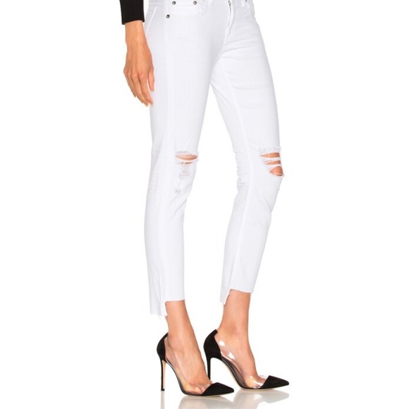Rag & Bone Dre Capri jean distressed White Prospector 24 - Picture 9 of 12
